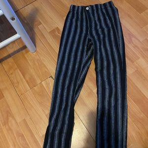 Black and White striped Brandy Pants